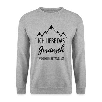 Berge Wandern Bergsteigen Gebirge - Unisex Pullover - Weißgrau meliert - Vorne - Alina (178cm) & Michal (187cm)