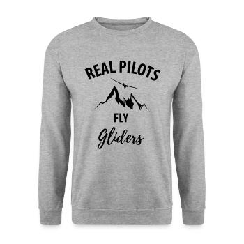 Pilote pilote de planeur planeur - Sweat-shirt Unisexe - gris chiné - Devant - Alina (178cm) & Michal (187cm)