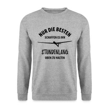 Segelflugzeug segelfliegen Segelflieger Pilot - Unisex Pullover - Weißgrau meliert - Vorne - Alina (178cm) & Michal (187cm)