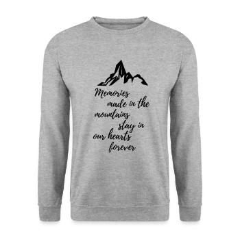 Hiking mountains mountain range - Unisex Sweatshirt - salt & pepper - Front - Alina (178cm) & Michal (187cm)