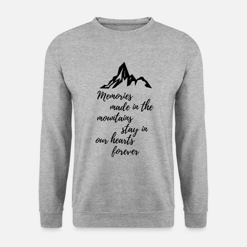 Wandern Berge gebirge - Unisex Pullover - Weißgrau meliert