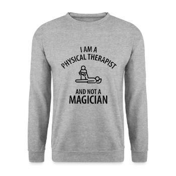 Physiotherapist funny gift saying funny - Unisex Sweatshirt - salt & pepper - Front - Alina (178cm) & Michal (187cm)