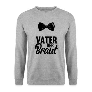 Vater Der Braut Heirat Bräutigam Hochzeitsgeschenk - Unisex Pullover - Weißgrau meliert - Vorne - Alina (178cm) & Michal (187cm)