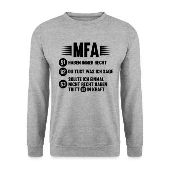 MFA Arzthelferin Medizinische Fachangestellte - Unisex Pullover - Weißgrau meliert - Vorne - Alina (178cm) & Michal (187cm)