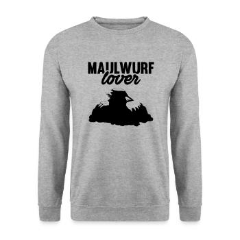 Maulwurf Lover Maulwurfshügel Maulwürfe Geschenk - Unisex Pullover - Weißgrau meliert - Vorne - Alina (178cm) & Michal (187cm)