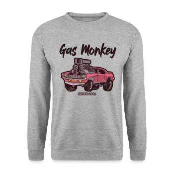 t-shirt gas monkey - Unisex Sweatshirt - salt & pepper - Front - Alina (178cm) & Michal (187cm)