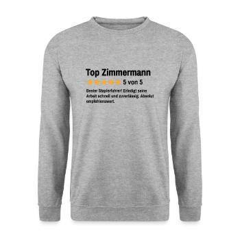 Zimmermann Handwerker Meister Zimmerer - Unisex Pullover - Weißgrau meliert - Vorne - Alina (178cm) & Michal (187cm)