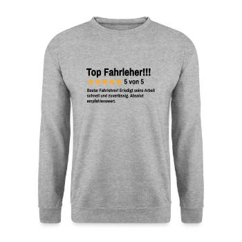 Fahrlehrer Lustiger Spruch Fahrschule - Unisex Pullover - Weißgrau meliert - Vorne - Alina (178cm) & Michal (187cm)