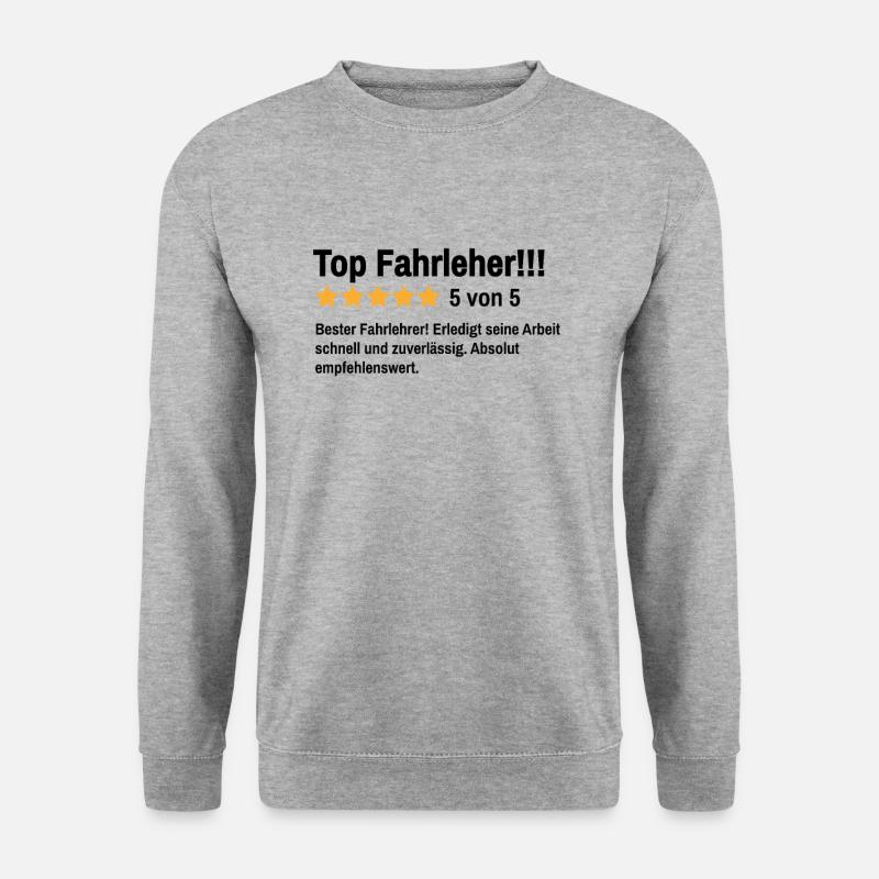 Fahrlehrer Lustiger Spruch Fahrschule - Unisex Pullover - Weißgrau meliert