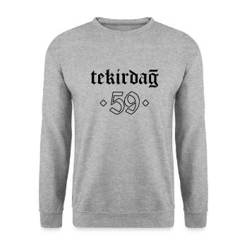 Tekirdag 59 Türkei Turkiye Geschenk Urlaub TR Türk - Unisex Pullover - Weißgrau meliert - Vorne - Alina (178cm) & Michal (187cm)