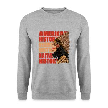 Native American Indian Design - Unisex Sweatshirt - salt & pepper - Front - Alina (178cm) & Michal (187cm)