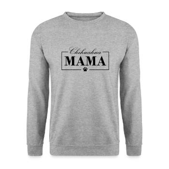 Chihuahua Mama Hunde Hundemama - Unisex Pullover - Weißgrau meliert - Vorne - Alina (178cm) & Michal (187cm)