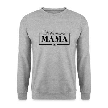 Dobermann Mama Hunde Hundemama - Unisex Pullover - Weißgrau meliert - Vorne - Alina (178cm) & Michal (187cm)