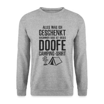 Camping Humor Wohnmobil Lustiges Camper - Unisex Pullover - Weißgrau meliert - Vorne - Alina (178cm) & Michal (187cm)