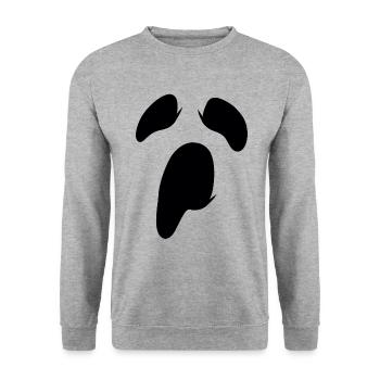 Ghost Costume Halloween Ghost - Unisex Sweatshirt - salt & pepper - Front - Alina (178cm) & Michal (187cm)