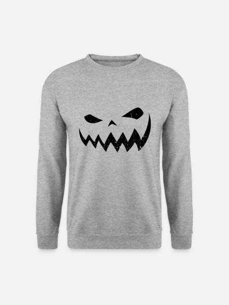 Halloween Kürbis Kostüm - Unisex Pullover - Weißgrau meliert