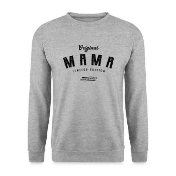 Mama Limited Edition Muttertag Mutter - Unisex Pullover - Weißgrau meliert - Vorne - Alina (178cm) & Michal (187cm)