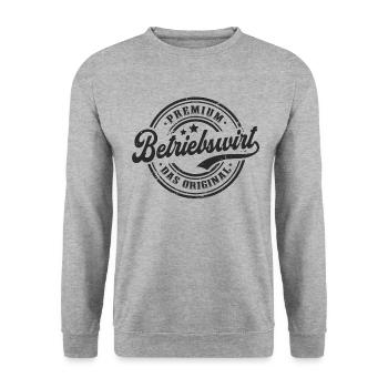 Betriebswirt Original Betriebswirte - Unisex Pullover - Weißgrau meliert - Vorne - Alina (178cm) & Michal (187cm)