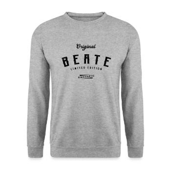 Beate Limited Edition - Unisex Pullover - Weißgrau meliert - Vorne - Alina (178cm) & Michal (187cm)