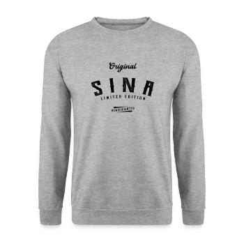 Sina Limited Edition - Unisex Pullover - Weißgrau meliert - Vorne - Alina (178cm) & Michal (187cm)