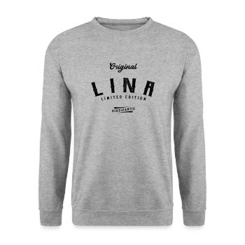 Lina Limited Edition - Unisex Pullover - Weißgrau meliert - Vorne - Alina (178cm) & Michal (187cm)