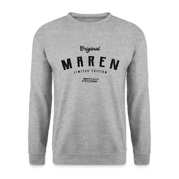 Maren Limited Edition - Unisex Pullover - Weißgrau meliert - Vorne - Alina (178cm) & Michal (187cm)