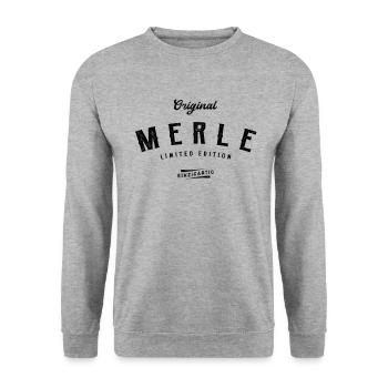 Merle Limited Edition - Unisex Pullover - Weißgrau meliert - Vorne - Alina (178cm) & Michal (187cm)