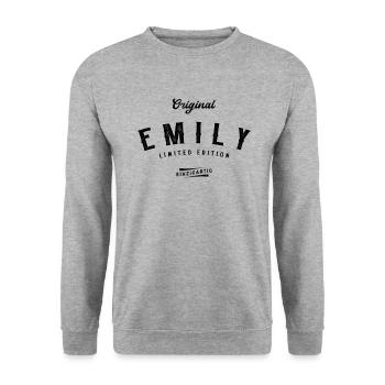 Emily Limited Edition - Unisex Pullover - Weißgrau meliert - Vorne - Alina (178cm) & Michal (187cm)