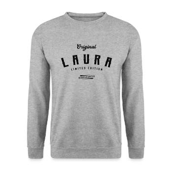 Laura Limited Edition - Unisex Pullover - Weißgrau meliert - Vorne - Alina (178cm) & Michal (187cm)