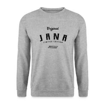 Jana Limited Edition - Unisex Pullover - Weißgrau meliert - Vorne - Alina (178cm) & Michal (187cm)