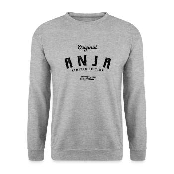 Anja Limited Edition - Unisex Pullover - Weißgrau meliert - Vorne - Alina (178cm) & Michal (187cm)