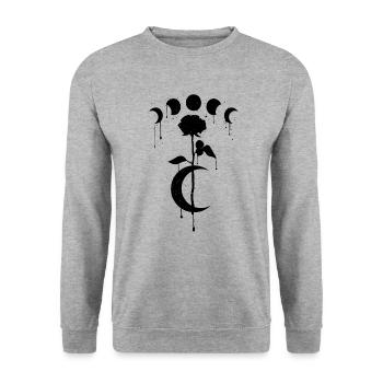 Occult Rose Gothic Moon Phase Occult Aesthetic - Unisex Sweatshirt - salt & pepper - Front - Alina (178cm) & Michal (187cm)