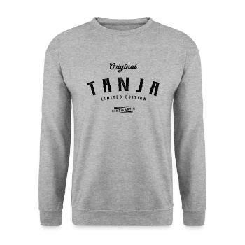 Tanja Limited Edition - Unisex Pullover - Weißgrau meliert - Vorne - Alina (178cm) & Michal (187cm)