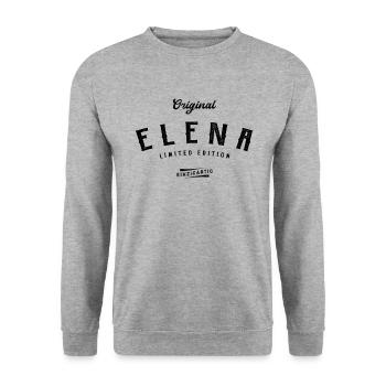 Elena Limited Edition - Unisex Pullover - Weißgrau meliert - Vorne - Alina (178cm) & Michal (187cm)