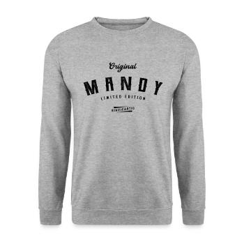 Mandy Limited Edition - Unisex Pullover - Weißgrau meliert - Vorne - Alina (178cm) & Michal (187cm)