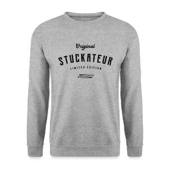 Stuckateur Limited Edition - Unisex Pullover - Weißgrau meliert - Vorne - Alina (178cm) & Michal (187cm)