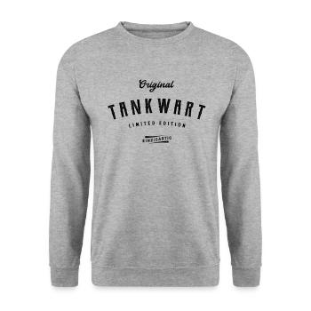 Tankwart Limited Edition Lustiges Tankwärter - Unisex Pullover - Weißgrau meliert - Vorne - Alina (178cm) & Michal (187cm)