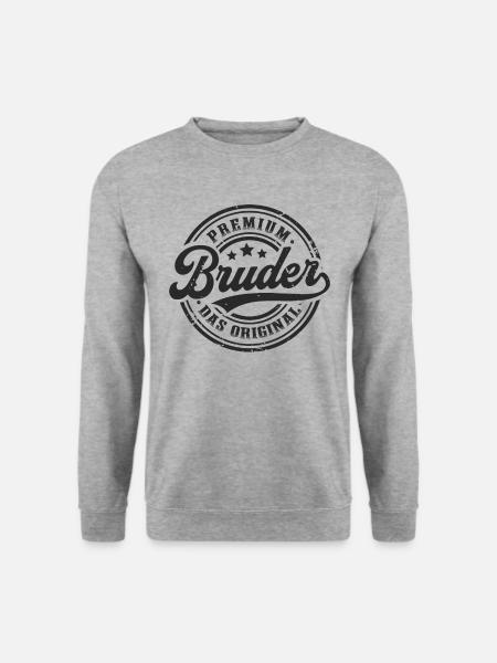 Bruder das Original - Unisex Pullover - Weißgrau meliert