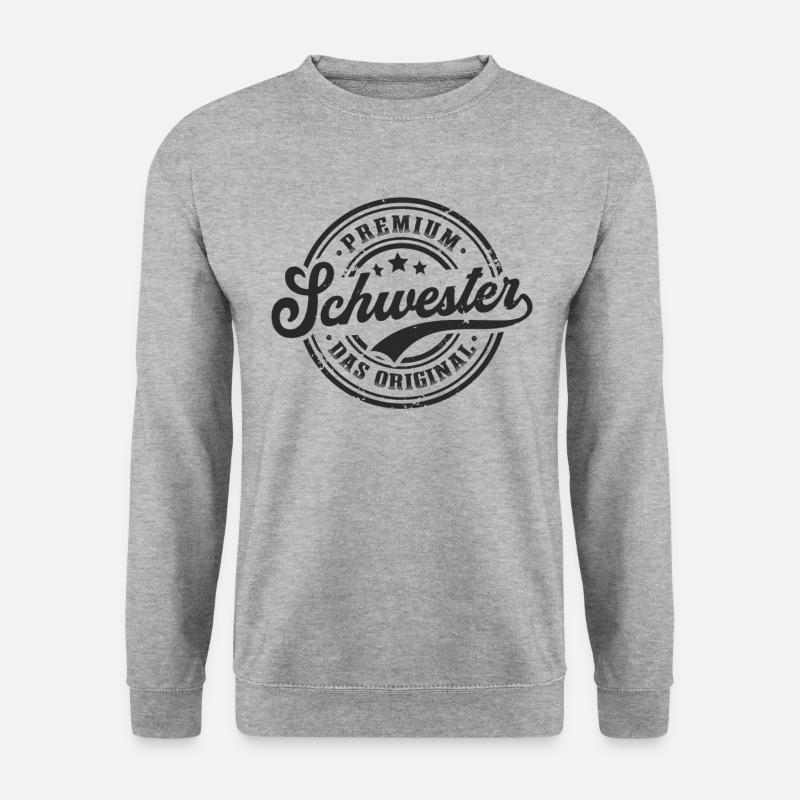 Schwester das Original - Unisex Pullover - Weißgrau meliert