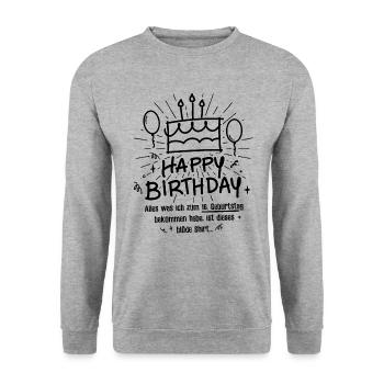16. Geburtstag Happy Birthday Lustig 16 Jahre - Unisex Pullover - Weißgrau meliert - Vorne - Alina (178cm) & Michal (187cm)