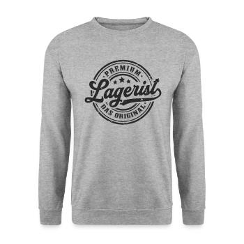 Lagerist Original Lagerlogistik Lager Logistiker - Unisex Pullover - Weißgrau meliert - Vorne - Alina (178cm) & Michal (187cm)