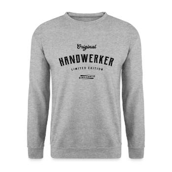 Handwerker Limited Edition Handwerk Lustiges - Unisex Pullover - Weißgrau meliert - Vorne - Alina (178cm) & Michal (187cm)