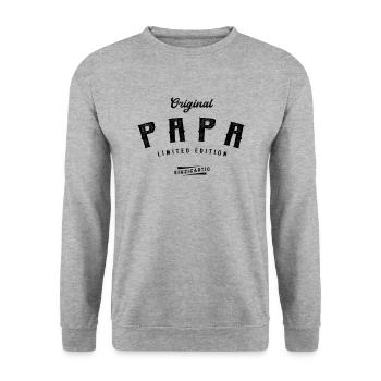 Papa Limited Edition Vatertag Lustiges Vater - Unisex Pullover - Weißgrau meliert - Vorne - Alina (178cm) & Michal (187cm)
