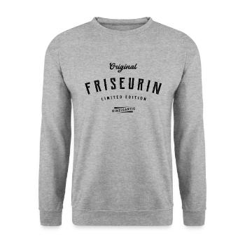 Friseur Limited Edition Frisör Friseursalon - Unisex Pullover - Weißgrau meliert - Vorne - Alina (178cm) & Michal (187cm)