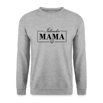 Isländer Mama Reiter Isi Pferde Isländer - Unisex Pullover - Weißgrau meliert - Vorne - Alina (178cm) & Michal (187cm)