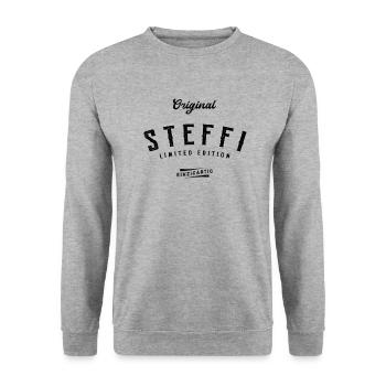 Steffi Limited Edition - Unisex Pullover - Weißgrau meliert - Vorne - Alina (178cm) & Michal (187cm)