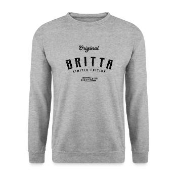 Britta Limited Edition - Unisex Pullover - Weißgrau meliert - Vorne - Alina (178cm) & Michal (187cm)