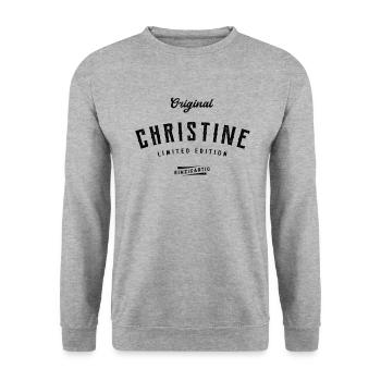 Christine Limited Edition - Unisex Pullover - Weißgrau meliert - Vorne - Alina (178cm) & Michal (187cm)