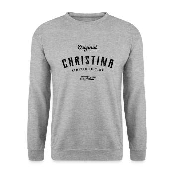 Christina Limited Edition - Unisex Pullover - Weißgrau meliert - Vorne - Alina (178cm) & Michal (187cm)