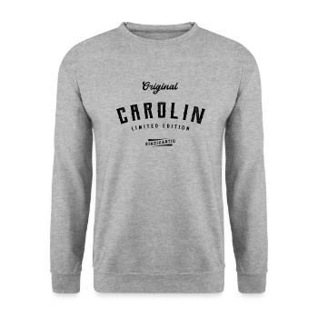 Carolin Limited Edition - Unisex Pullover - Weißgrau meliert - Vorne - Alina (178cm) & Michal (187cm)